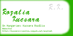 rozalia kucsara business card
