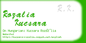 rozalia kucsara business card